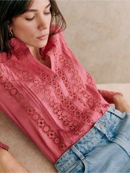 Sezane Tops - Sezane Rym Shirt Light Rosewood - Size 4